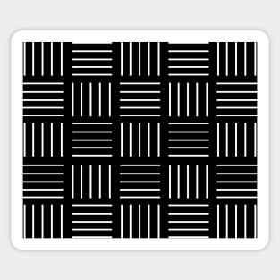 Abstract geometric pattern - strips - black and white. Sticker